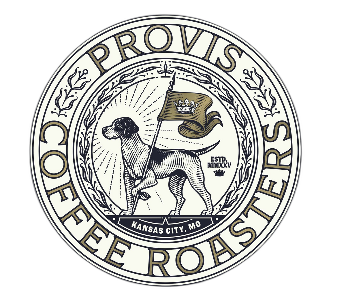 Provis Coffee Roasters seal — The Hound & Crown with cherries